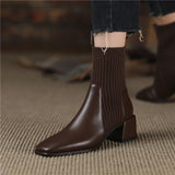 2026 Autumn Winter New Ankle Socks Shoes Women Fashion Large Size 43 Knitted Short Boots Women Slip on High Heels Botas De Mujer