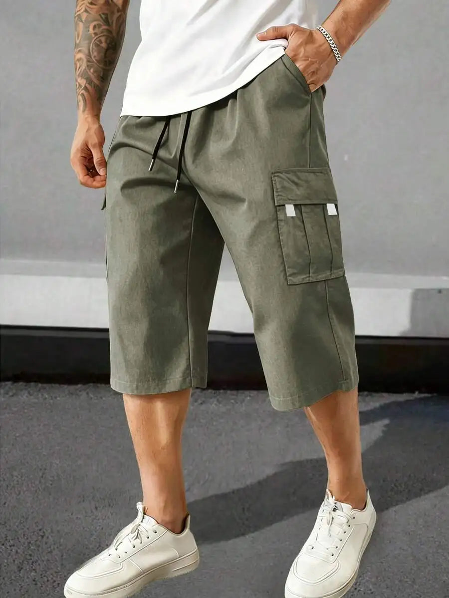 Men's Summer Cargo Shorts, Versatile Casual Pants For Vacation, Commuting, Outdoor, Hiking, Sports, Workout, Fitness, Capri