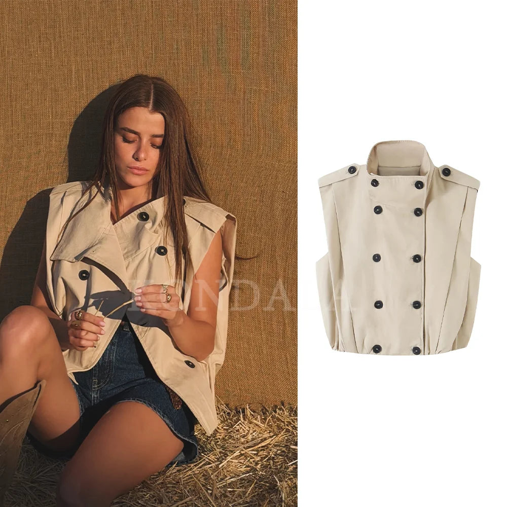 KONDALA 2026 Spring Fall Casual Elegant Women Vests Suitable For Daily Commuting Weekend Outing Shopping And Casual Gathering