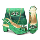 New Arrival African Shoes and Bags Sets Decorated with Rhinestone Women Shoe Size 43 Shoes for Women 2025 Designer Luxury