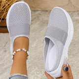 Women's Casual Slip-On Sneakers Breathable Fabric Lightweight PVC Sole Machine Washable Cleanable All-Season Comfort Shoes