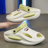 Mens Sandals Summer 2025 New Sports Wearable Durable Beach Clog Shoes Breathable Slip-On Casual Footwear Synthetic Leather