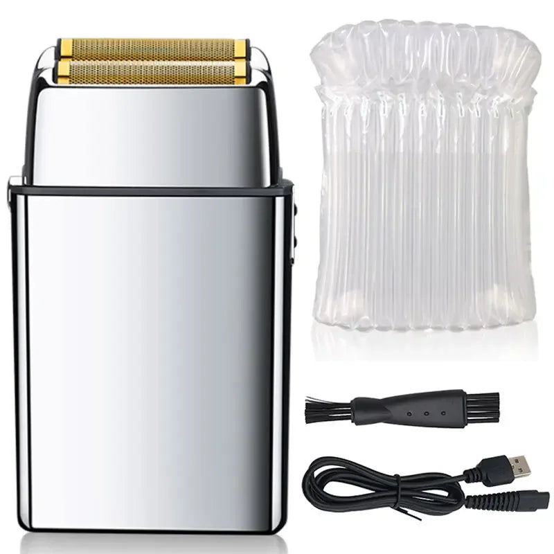 Rechargeable Metal Barber Hair Beard Electric Shaver For Men Electric Razor Bald Head Shaving Machine Finishing Tool