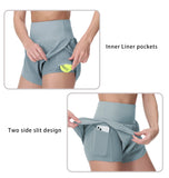 THE GYM PEOPLE Women’s Quick Dry Running Shorts Mesh Liner High Waisted Tennis Workout Shorts Zipper Pockets