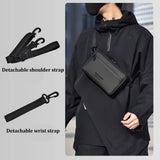 Fashionable Multi-Layer Shoulder Bag for Man,Hand-Held Casual Crossbody Bag, Suitable for Commuting, Daily Use,Black Business Travel Bag, Solid Color Minimalism Handbag