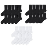 10-40Pairs Woman Men'S Classic Formal Mid-Calf Socks 100% Breathable Cotton Solid Black White Perfect For Business Casual Wear