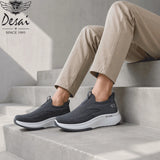 Desai Men's Wide Width Knit Slip-on Sneakers Max Cushion Walking Shoes Lightweight Breathable