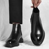 Autumn And Winter Fashionable Men's Leather Casual Ankle Boot Classic Business Formal Boots Comfortable And Anti-Slip Flat Boots