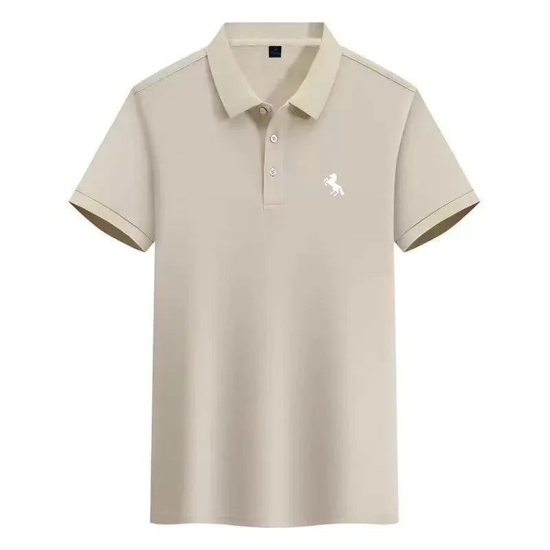 Men's 2026 boutique short sleeved polo shirt summer new fashion brand print versatile comfortable casual T-shirt breathable top