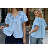 Fit Short 3 D Flower Tops Short Sleeve Shirts Summer Fashionable Women S 3 D Tops Loose Fit Color Durable