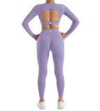 2PCS Yoga Suit Women Sports Set Quick-Drying Gym Set Tracksuit Running Workout Long Sleeve Sports Shirt Yoga Set Yoga Clothing