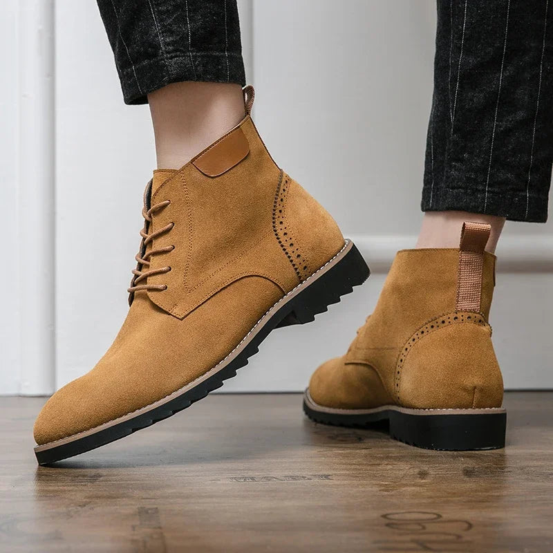 Pointed Toe Chelsea Boots Leather Men Winter Boots Winter Shoes for Men 2025 Male Boots Mens Ankle Shoes Zapatillas Male Hombre