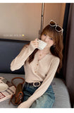 2026 Casual Slim Button Knitted Pullover Autumn Winter Women Sweaters Sweater Femme Basic Solid Jersey Tops Fashion Clothes