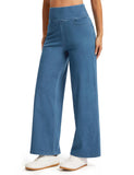 THE GYM PEOPLE Women's Wide Leg Jeans High Waisted Pull on Stretchy Baggy Basic Straight Denim Pants with Pockets