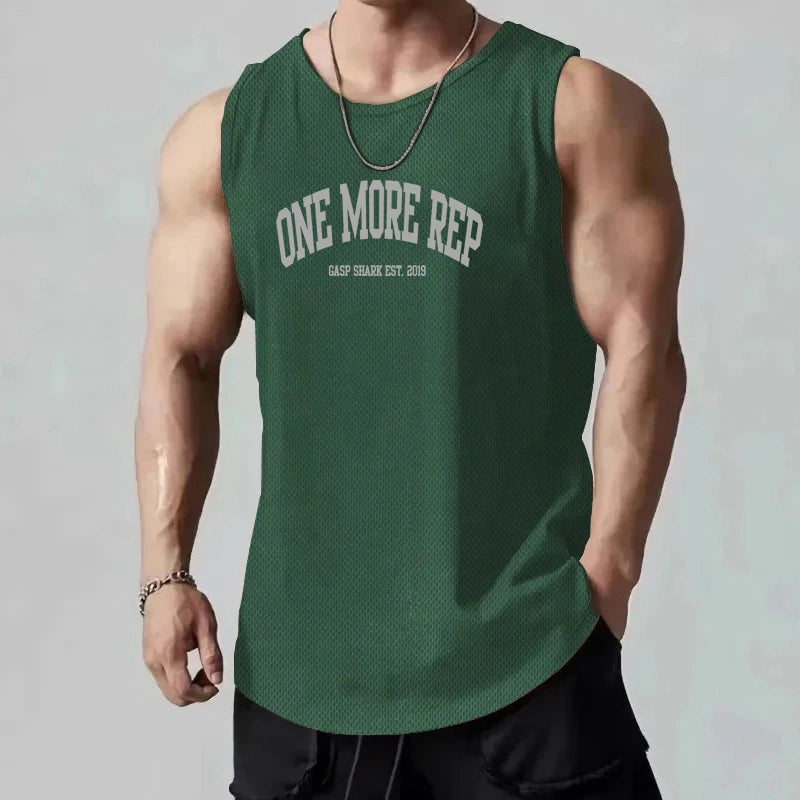 ONE MORE REP Men's Muscle Vests Summer Mesh Breathable Gym Clothing Fitness Sleeveless T Shirt Quick Dry Sports Tank Tops