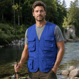 Fishing Vest for Men Outdoor, Utility Safari Cargo Vest With 8 Pockets, Lightweight, Work, Hiking, Travel