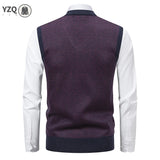 Men's V-neck Knitted Sweater Warm Autumn Winter Diamond Grid Twisted Flower Casual Fashion Versatile Knit Top
