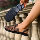 Summer Mesh Sandals Women Casual Ballet Flats Hollow Out Beach Shoes Woman Loafers Summer Closed Toe Mules Sandalias Mujer