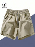 Men's Anti-Lost Drawstring Sports Shorts With Zipper Pockets