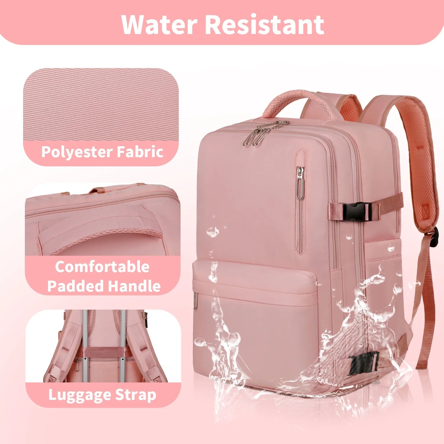 Travel Backpack For Men Women Large Capacity Carry On Traveling Laptop Bag USB Port Waterproof School Backpack