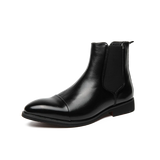 Chelsea Boots for Men Red Sole Pu Ankle Business Round Toe Slip-On Mens Boots Free Shipping Size 38-46 Men Shoes