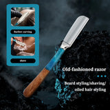 1Pc New Pro Wood Handle Baber Straight Razor Manual Zinc Alloy Beard Shaving Knife Holder For Men Salon Hair Removal Tools