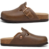 Asgard Unisex Vegan Leather Clogs Fashion Non-slip Cork Footbed Mules Slippers With Arch Support Lady Cozy Casual Potato Shoes