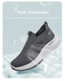 Desai Men's Wide Width Knit Slip-on Sneakers Max Cushion Walking Shoes Lightweight Breathable