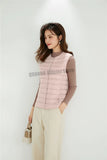Women Sleeveless Puffer Vest Women's Ultra Light Down Vest Women Two Ways Waistcoat Portable Warm Sleeveless Winter Liner