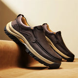 Stylish Men's Leather Loafers Men Thick Bottom Business Shoe Classic Leather Man Casual Shoes Senior Brand Male Walking Footwear