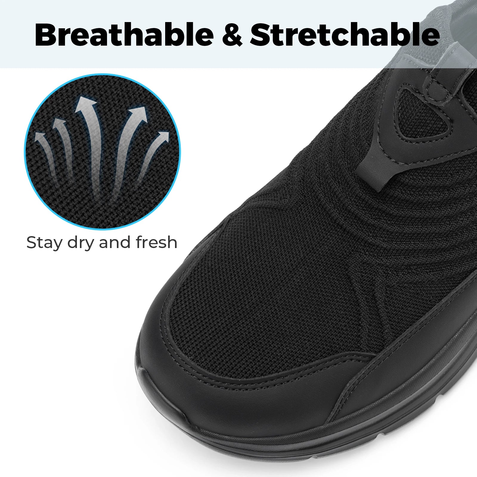 FitVille Men'S Extra Wide Hands-Free Slip-On Walking Sneakers, Lightweight Breathable Orthopedic Shoes With Arch Support, Foot Pain Relief For Swollen Feet
