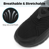 FitVille Men'S Extra Wide Hands-Free Slip-On Walking Sneakers, Lightweight Breathable Orthopedic Shoes With Arch Support, Foot Pain Relief For Swollen Feet