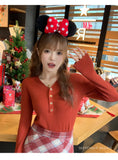 2026 Casual Slim Button Knitted Pullover Autumn Winter Women Sweaters Sweater Femme Basic Solid Jersey Tops Fashion Clothes