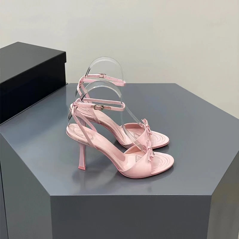 Women's Sandals Simple Big Size Women's Shoes Pink Kawaii Lori Shoes Super High with Fine Heel Women's Shoes Round Head 9cm
