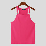 2024 Men's Tank Tops Solid Color Knitted Sleeveless Button Streetwear Casual Vests Summer Fitness Fashion Men Clothing INCERUN