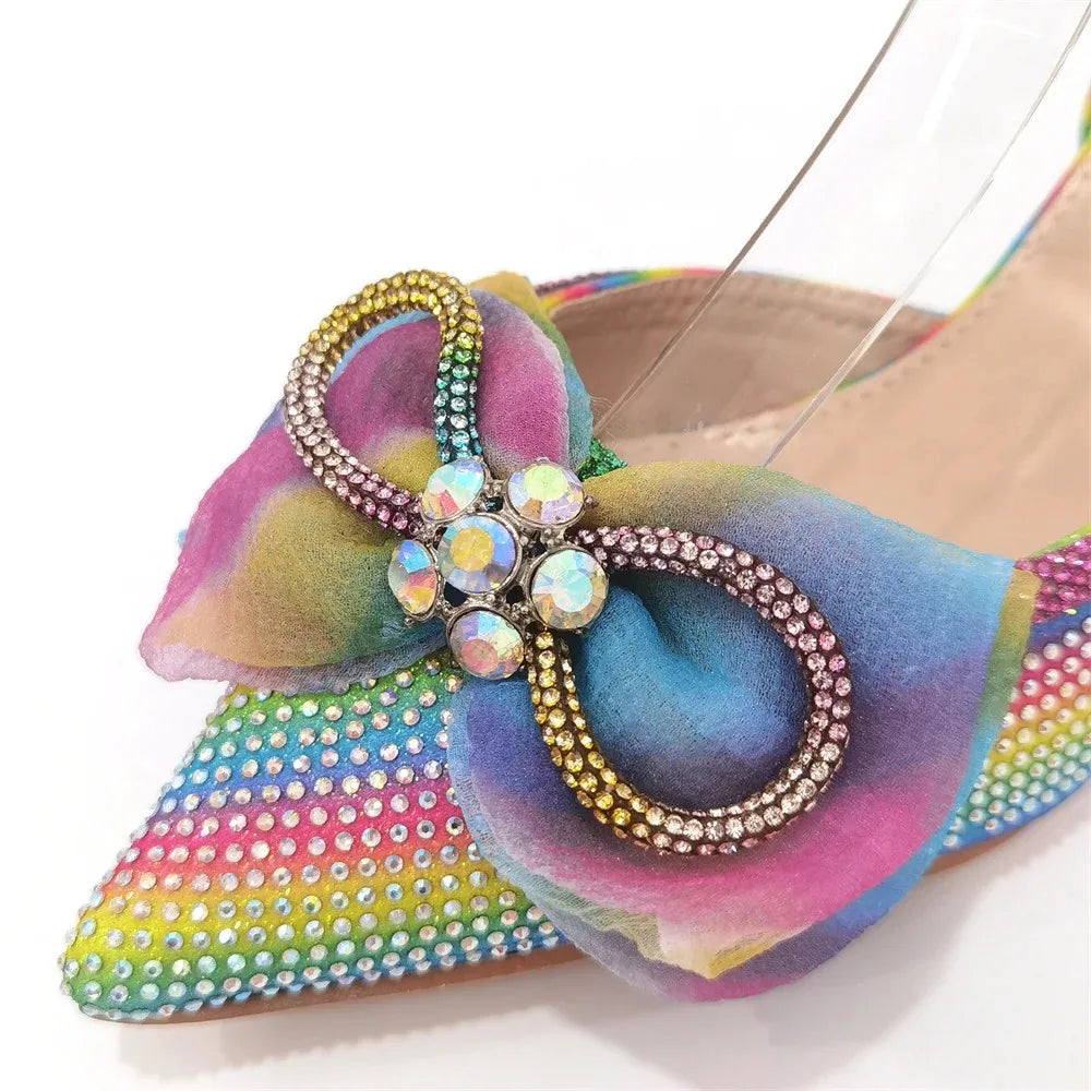 Latest Women's Luxury Diamond Crystal High Heels New Fashion Sandals Party High Heels Elegant Italian Women's Shoes