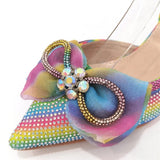 Latest Women's Luxury Diamond Crystal High Heels New Fashion Sandals Party High Heels Elegant Italian Women's Shoes