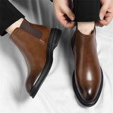 Autumn And Winter Fashionable Men's Leather Casual Ankle Boot Classic Business Formal Boots Comfortable And Anti-Slip Flat Boots