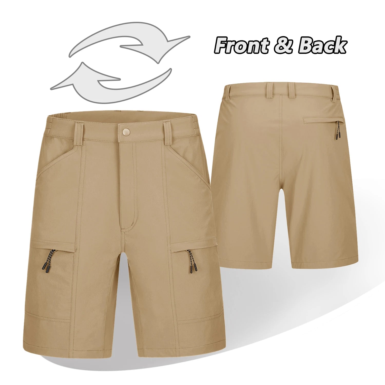 Men's Waterproof Cargo Shorts Summer Quick Dry Hiking Shorts Outdoor Multi-pockets Camping Training Work Shorts Man