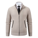 Men's Knitted Cardigan Jacket Vintage Winter Sweater Coat Casual Turndown Collar Fleece Jackets Fashion Mens Autumn Outwear