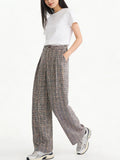 SLTNX 2026 Retro Chic Plaid Pants Women's Loose Pants Fashion Street Casual Pants Office Wear