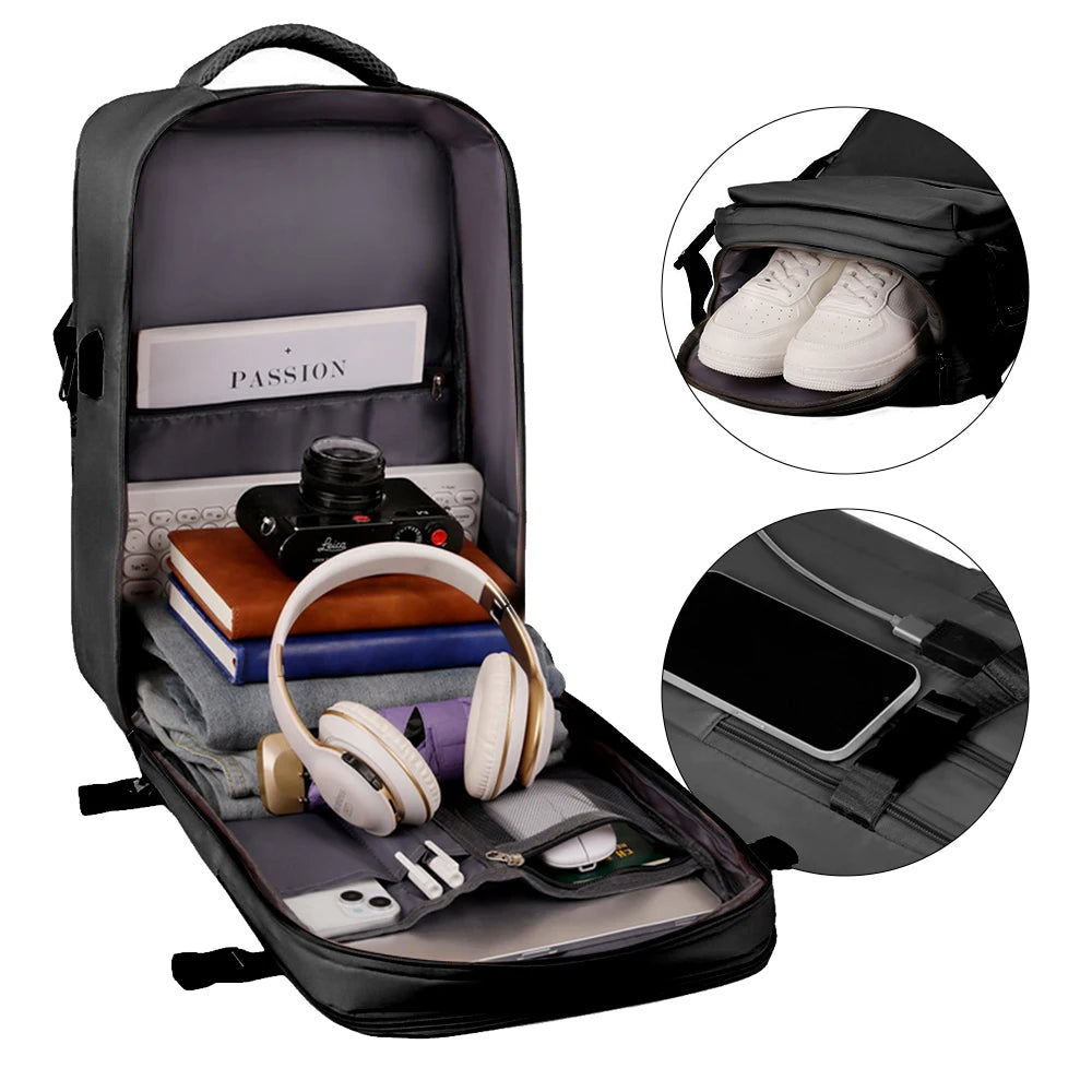 Travel Backpack For Men Women Large Capacity Carry On Traveling Laptop Bag USB Port Waterproof School Backpack