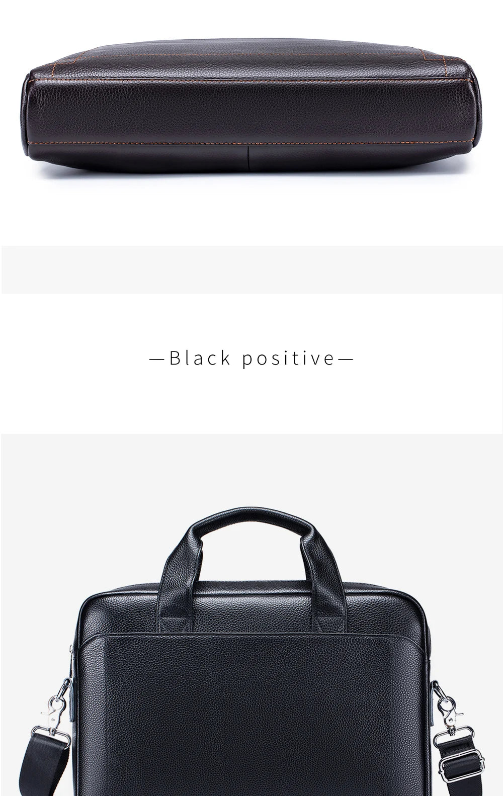 Men's leather handbag, top layer cowhide briefcase, leather laptop bag, diagonal cross office bag