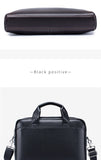 Men's leather handbag, top layer cowhide briefcase, leather laptop bag, diagonal cross office bag