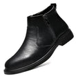 Autumn and Winter New High-Top Leather Shoes for Men, Zippered Leather Boots, Fashionable Versatile Business Casual Shoes, Men's Formal Shoes, Chelsea Boots