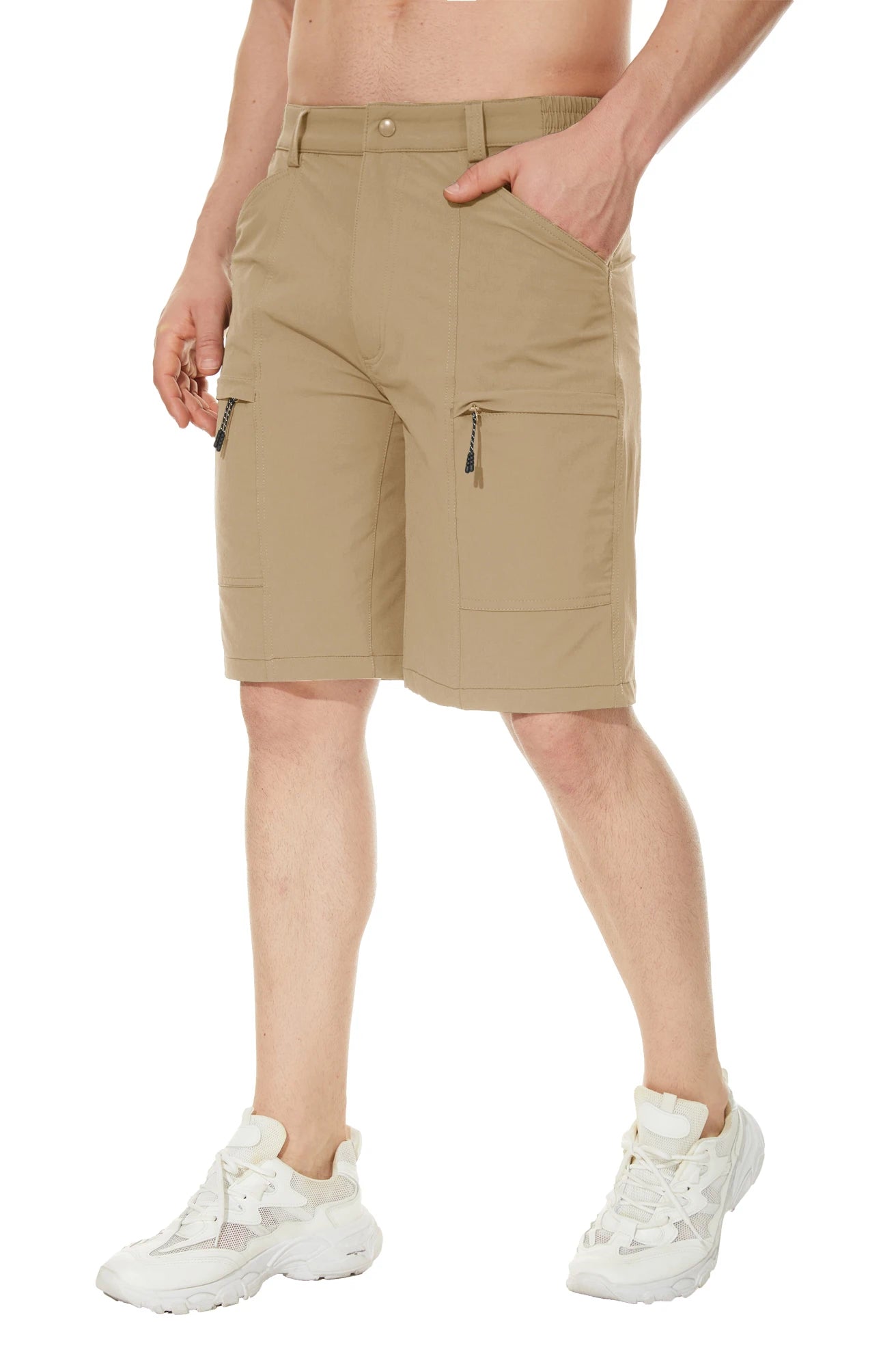 Men's Waterproof Cargo Shorts Summer Quick Dry Hiking Shorts Outdoor Multi-pockets Camping Training Work Shorts Man