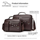 Men's Retro Messenger Bag with Waterproof Design, Large Capacity Laptop Briefcase for Office Work, Travel and School