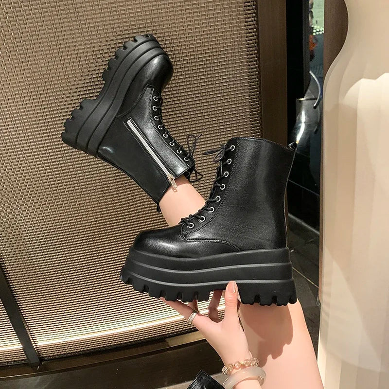 Style Fashionable/comfortable Short Boots for Heightening/slimming Thick-soled Women's Boots 9 Cm Catwalk Knight Boots for Women