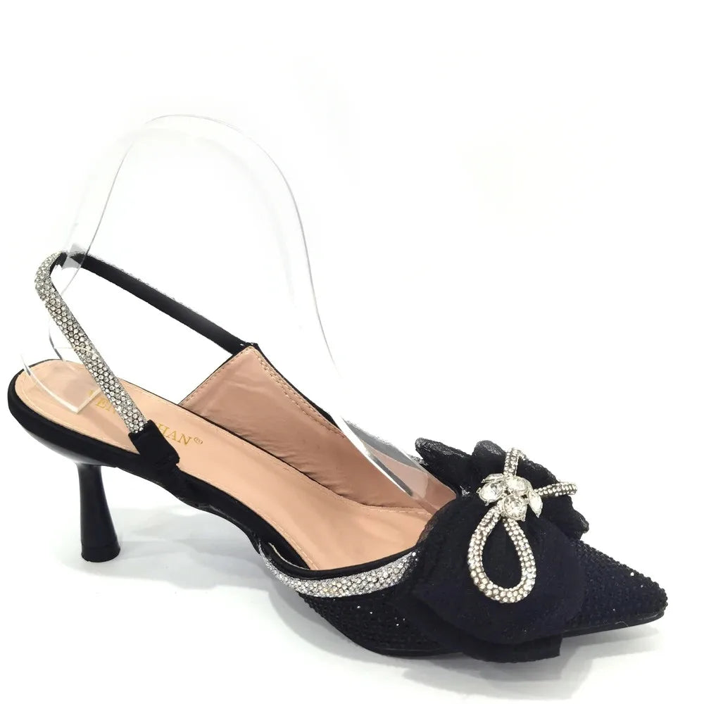 Latest Women's Luxury Diamond Crystal High Heels New Fashion Sandals Party High Heels Elegant Italian Women's Shoes