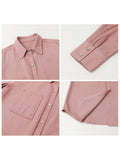 CHIC VEN Fashion Women Shirt Loose Casual Pink Long Sleeve Vintage Cotton Female Blouses Spring Summer 2026 Woman Jacket